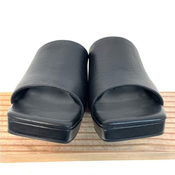 Jeffrey Campbell Caviar Platform Slide Open Toe Black Heeled Mules 9 goth punk - Picture 5 of 7